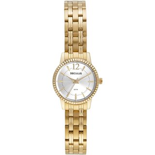 Relógio Seculus Feminino Analógico Cristais Aço Dourado Seculus