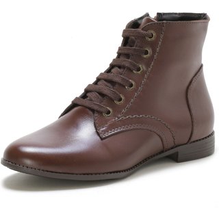 Bota Cano Curto Couro Tellini Store Chocolate