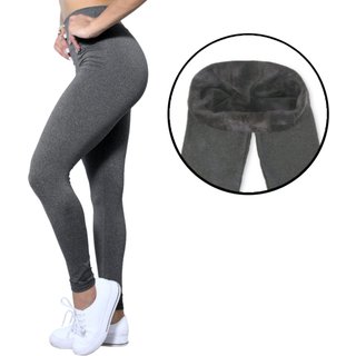 Calça Legging Heide Ribeiro Flanelada Térmica Cinza Mescla
