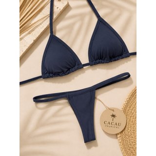 Biquíni Preto Feminino Cortininha Ajustável - Perfeito para Bronzeamento Verão Praia