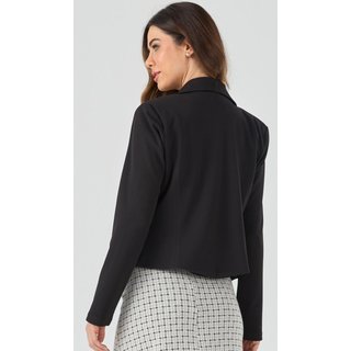 Blazer PKS Malha Crepe Alfaiataria Preto