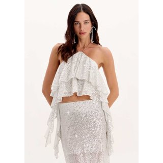 Blusa Cropped Babados Paetês My Favorite Things