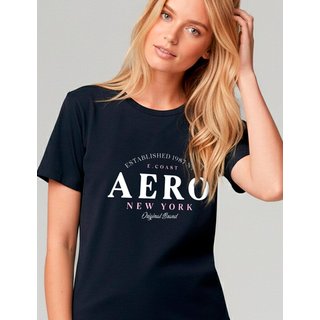 Camiseta Manga Curta Feminina Silkada Aéropostale 98130161 Azul Marinho