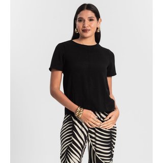 Blusa Manga Curta em Air Flow Rovitex Preto