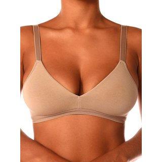 Sutiã sem Aro e sem Bojo Secret Cotton Demillus 61052 Taça B Bege
