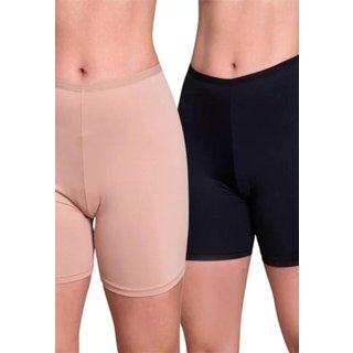 KIT 2 Anáguas Short Segunda Pele Calcinha Bermuda Intima Preto + Bege