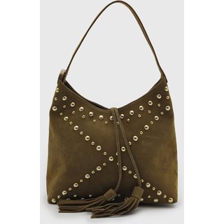 Bolsa Feminina Luiza Barcelos Média Franja Tachas Verde