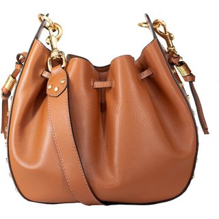 Bolsa Feminina Média Schutz Hazel Tiracolo Bucket Couro Marrom Brownie