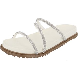 Papete Strass Anatomica Macia Sandalia Blogueira Papete Agnes Veronez Off White