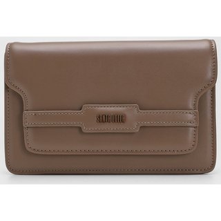 Bolsa Transversal Santa Lolla Logo Marrom