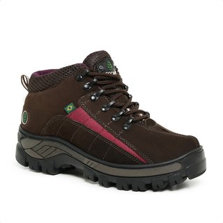 Coturno Adventure Feminino Aconna em Couro Marrom 9000M