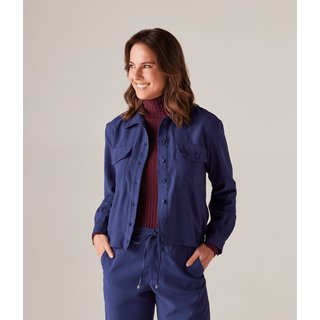 Jaqueta Bomber Com Dois Bolsos Feminina Azul Marinho