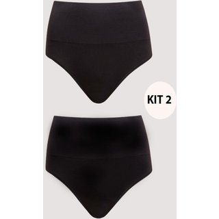 Kit 2 Calcinha Cinta MdMix Modeladora Cós Alto Preta