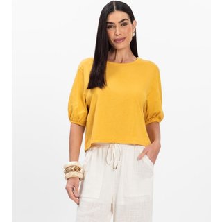Blusa Manga Camponesa Feminina Rovitex Amarelo