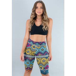 Bermuda MVB Modas Lisa Suplex Fitness Academia Estampada Étnico