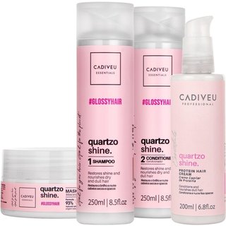 Kit Cadiveu Professional Quartzo Shine Shampoo Condicionador Máscara e Protein Hair Cream (4 produtos)