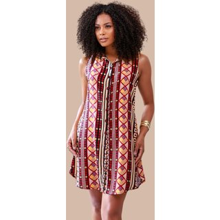 Chemise Aberta Ícone Fashion Sem Manga Estampa Geométrica Boho Boêmia