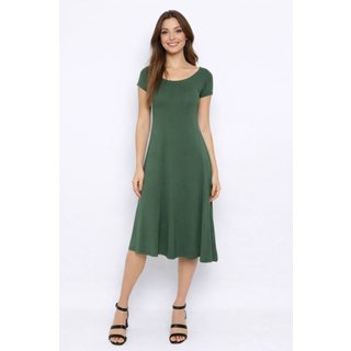 Vestido Viscolycra Maria Paes Verde Militar Midi