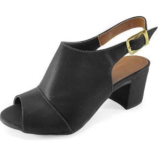 Tamanco Feminino Sandália Feminina Botinha Salto 6cm Navit Preto