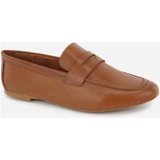 Loafer Couro Maria Paula Feminino Casual Caramelo