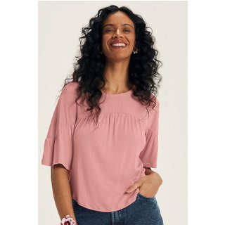 Blusa Feminina Mangas Curtas Amplas Marialícia Rosa