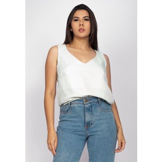 Blusa Regata Amazônia Vital Viscose Gola V Mint