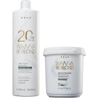 BRAÉ Wanna Be Blond 6% Água Oxigenada 20 Volumes 900ml+Pó Descolorante 500g