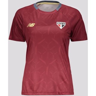 Camisa New Balance São Paulo Treino 2025 Feminina Bordô