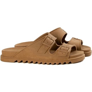 Chinelo Feminino Flat Anna Andrade Sandália Rasteira Casual Conforto Moda Tendência Caramelo