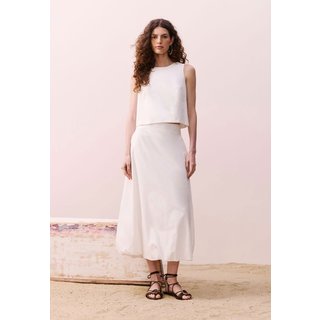 Saia CaCay Midi Balonê Tricoline Off-White