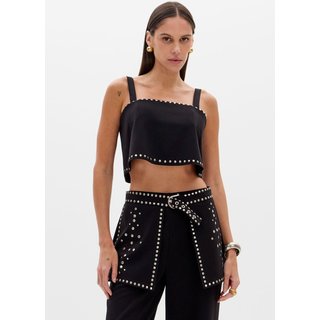 Top Cropped Com Aplicações Lança Perfume