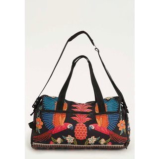 Bolsa Feminina Farm Samba das Araras Preta