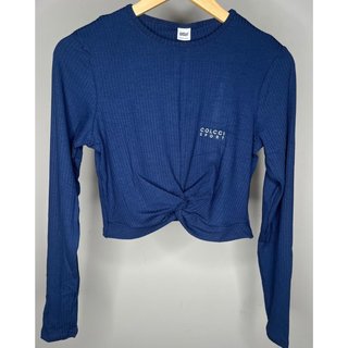 Blusa Colcci Sport Canelada Slim Azul