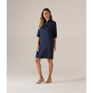 Chemise Makenji Curto Manga Longa Com Martingale Feminino Azul Marinho