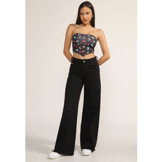 Cropped D Bell Outlet Fashion Borboleta Preto