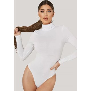 Body Manga Longa Diluxo Larissa Blusa Gola Alta Branco
