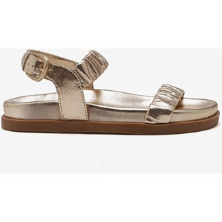 Papete Feminina Iris Couro Dourado