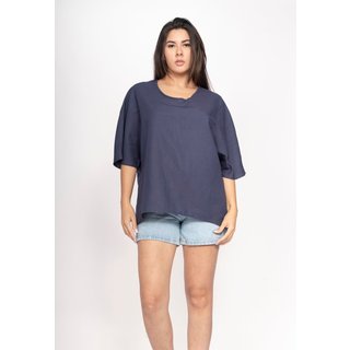 Blusa CabanaFree Morcego Ampla Tangará Azul Marinho