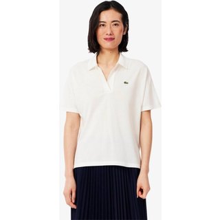 Camisa Polo Lacoste Fluid Piqué, ajuste folgado Branco