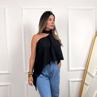 Blusa Preto Ombro a Mostra Feminina - Dress Code