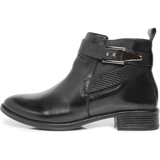 Bota Chelsea Cano Curto Feminina Ferrile Em Couro 5848 Preta