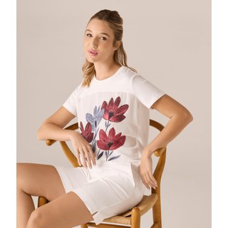 Blusa Makenji Estampa Sublimada Feminina Off White