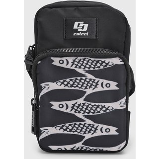 Bolsa Feminina Colcci Pequena Estampa de Peixes Preta
