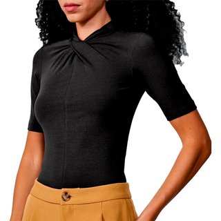 Blusa Colcci Gola Cruzada In25 Preto Feminino