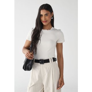 Blusa Lez a Lez Ajustada Basic Off-White
