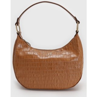 Bolsa Feminina Jorge Bischoff Textura Croco Caramelo