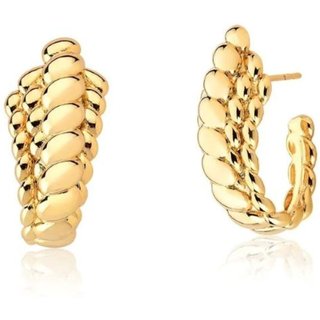 Infantil - Brinco Argola Vírgula Gomos Semijoia Banhado a Ouro 18K Ania Store