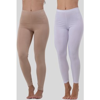 Kit 2 Calça Anágua Segunda Pele Bege e Branco