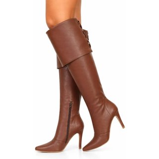 Bota Over The Knee Hannah Footwear Bico Fino 1722 Floter Cacau