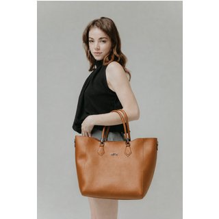 Bolsa Sacola Transversal e Necessarie Retta Caramelo